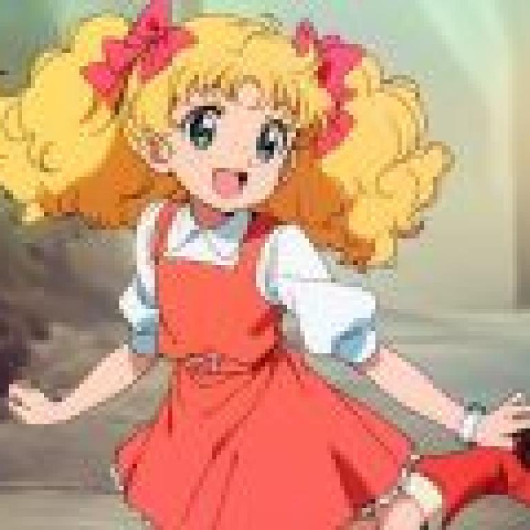 Girl from the Alps，Girl with red dress and blonde hair.