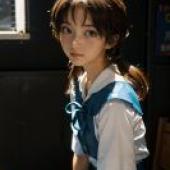 手機桌布，洞木光 (Hikari Horaki)，寫實，身穿校服的年輕女孩。