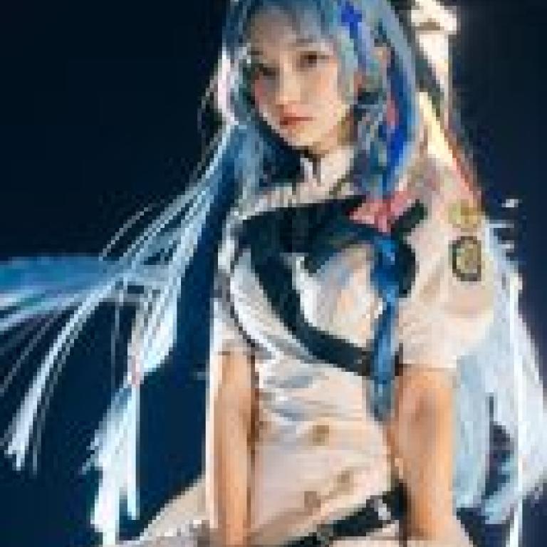 Aomori Mine， Blue Archive，Girl wearing white dress in front of backdrop.