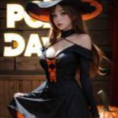 萬聖夜，萬聖節特輯：一位穿著戲服的女孩。