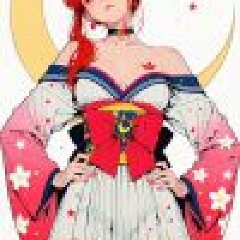 kimono，A drawing of a woman in Japanese garb.