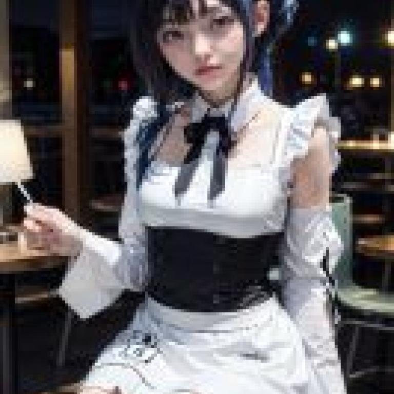 浮空行星 天體七芒星行星 女服務生有一頭藍頭髮。