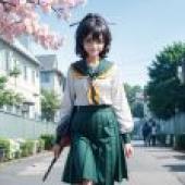 電腦桌布，真人版，柊舞緹娜，憧憬成為魔法少女，超現實日本校園風