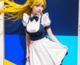 多彩娃娃，頭髮是金色的。