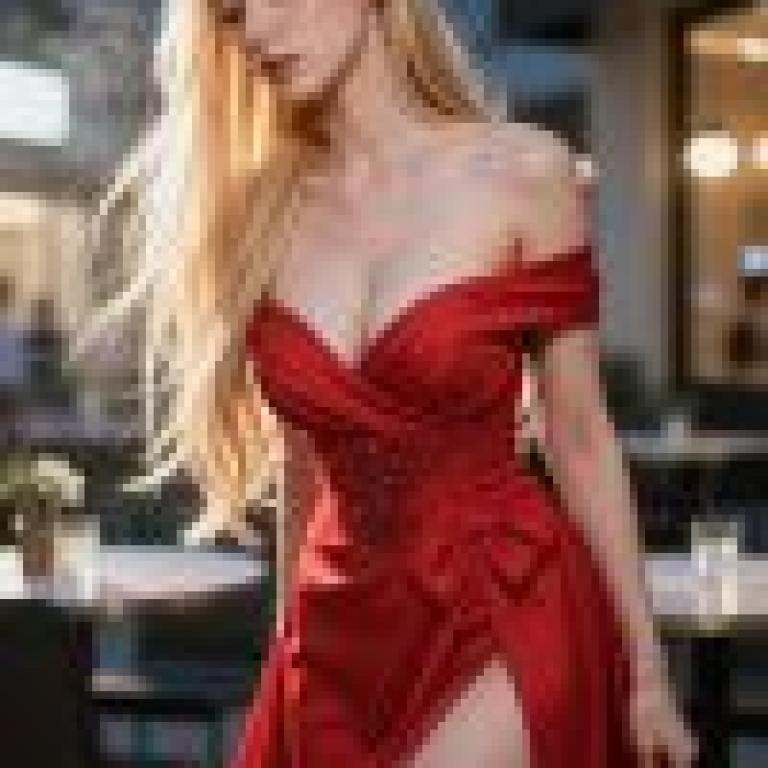 girls，A woman in a red dress.