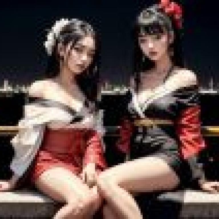 真人版，日本和服美女，唯美桌布，動漫桌布，「城市夜晚」