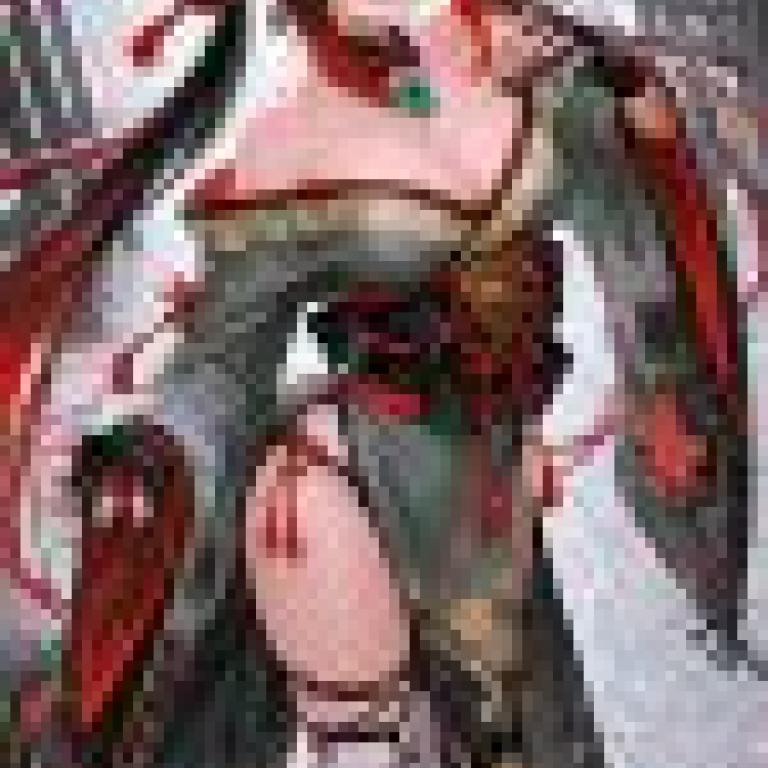 girls，Anime girl in red and black cat ears.