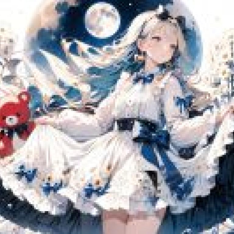 Black Lolita Fashion，The woman is holding a bear.