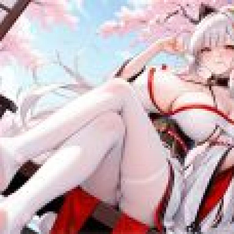 hakuhou azur lane，An anime girl sitting on a bench.