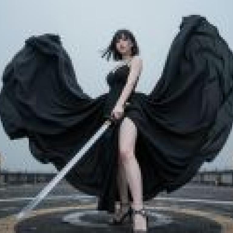 夜行戰士，身穿黑色洋裝、長髮的女子。