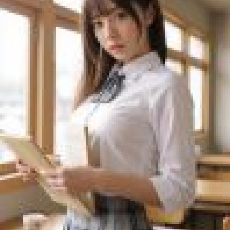 Uniform Road，Girl in school uniform holding book.