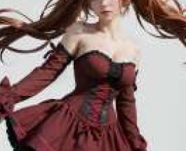 Natalie，Epic Battle Fantasy，Girl with brown hair and red dress.