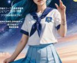 Earth chan hololive，VOICE 雜誌封面上的藍髮女學生。