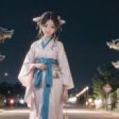 Laughing at the tower tree: white skirt smile