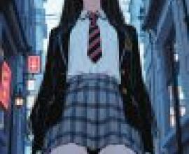 奇幻題材，一幅街頭女孩的素描。