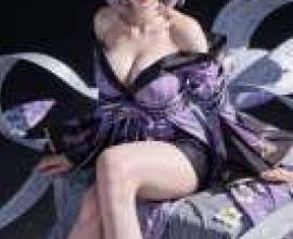 陰陽師 Onmyoji Izuna Tenma Awakening，A model in a purple dress on a platform.