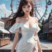 摩天輪之夢，一個女孩上衣印著Mciudadcr字樣。