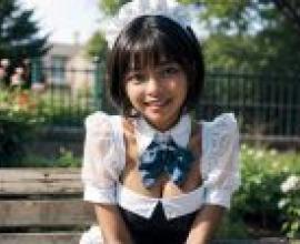 電腦桌布，莉莉絲 (リリス)， LILITH，新來的女傭有點怪真人，坐姿憂鬱女僕