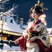 雪浴艷姿