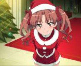 Shirai Kuroko，A girl with pigtails in red pajamas.