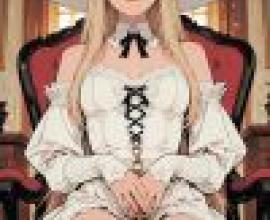 fantasy，The girl is wearing glasses and sitting in a red chair.