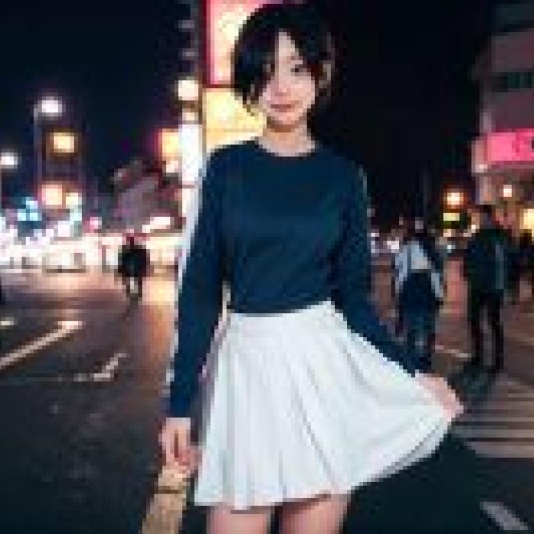 出雲風子 不死族 厄運 神經達文西 穿著黑色襯衫和白色裙子的女人。