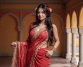 A predestined relationship from a past lifeWoman in an orange dress.