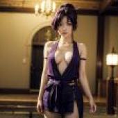 電腦桌布，Yuzuriha 杠 Hells Paradise 地獄樂，真人，紫影魅影