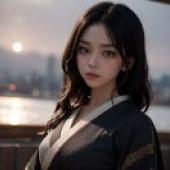 Free Download Beauty Wallpaper - City Sunset with Kimono-Clad Woman by Dau-Al-Set， Sakimichan in Colorful Capture