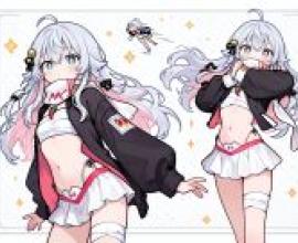 Kagura Nana vtuber，兩位身穿紅黑動漫風格服裝的女士。