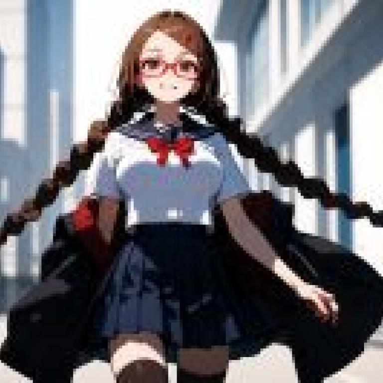 Misaki Sakimiya Anilist，站在建築物前的動漫女孩。