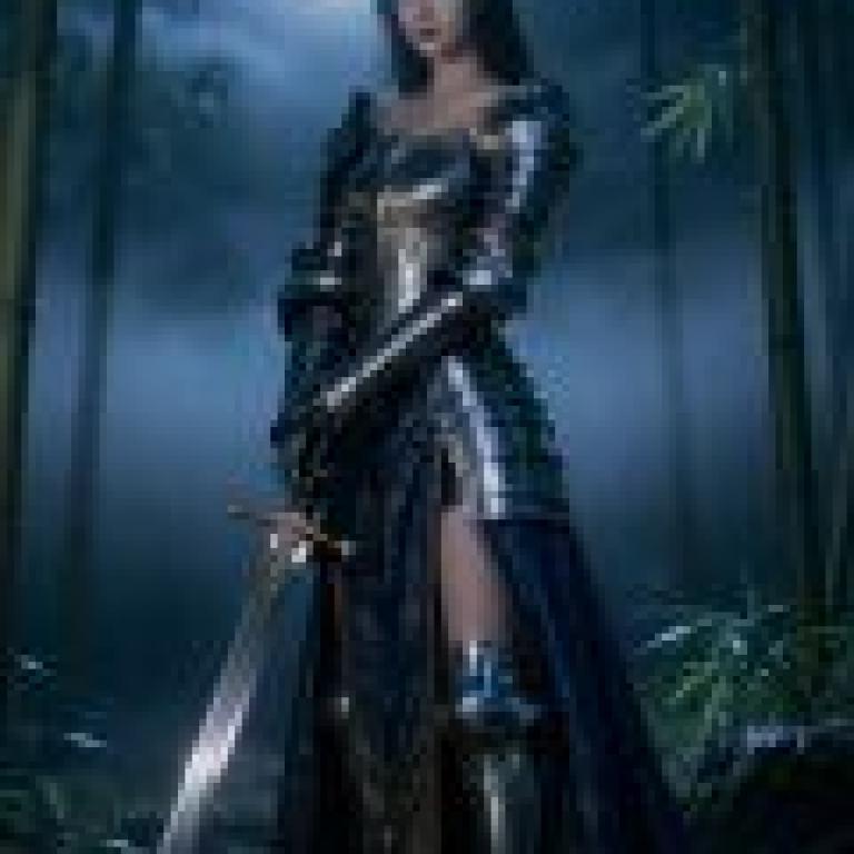Endless battles，Girl in armor holding a sword.