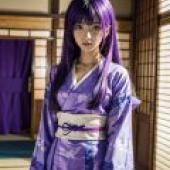 Ye Ziyun，Tales of Demons and Gods，A girl in purple with bow.