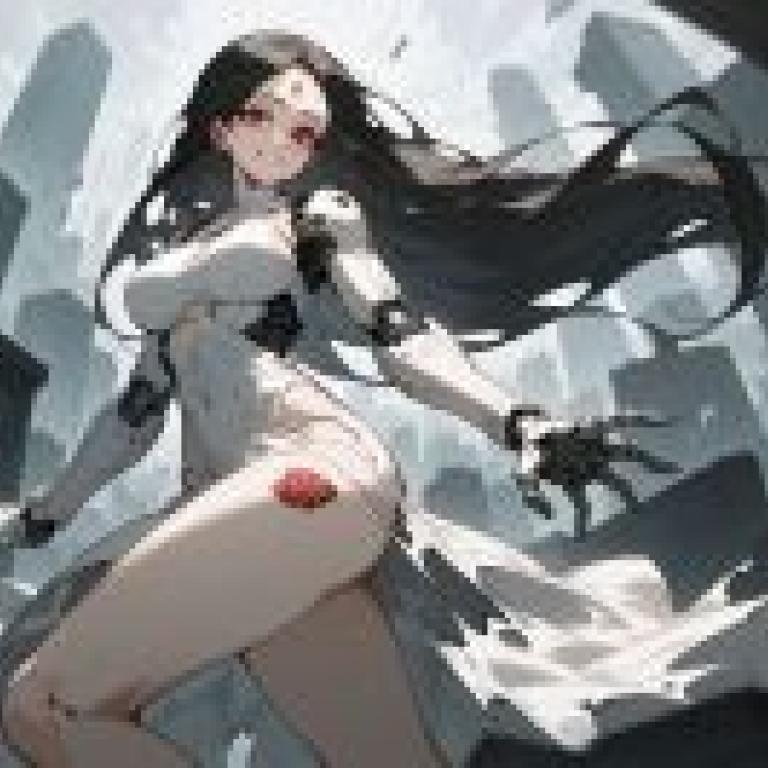 黑色願望，臀部有紅色標記的動漫少女。