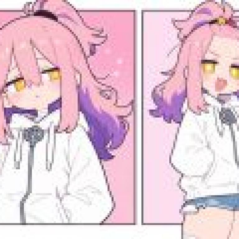 捏臉女孩，一個穿著白色衣服的卡通女孩。