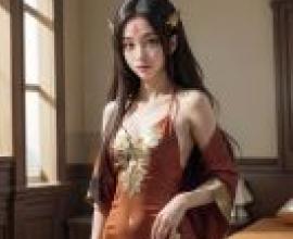 Shi Hao AuntA woman in an orange dress standing.