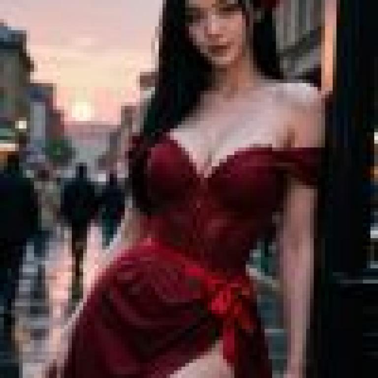 Red Wind，A woman with long hair and a red dress.