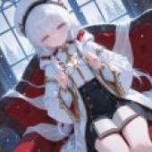 The Mysterious Castle Mistress，A girl with glasses and white hair.