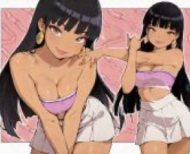 Chel The Road to El Dorado，紫色無肩帶上衣搭配白色裙子。