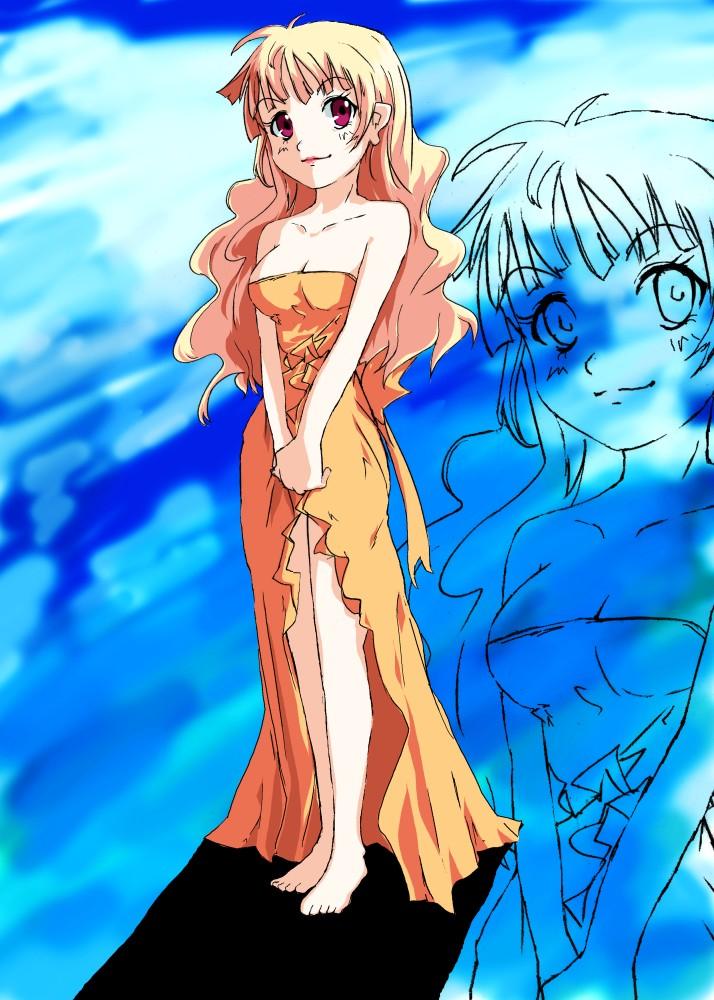 [小時候][塗鴉]天空的少女