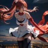 Changli，Fusion Natural Resonator in Wuthering Waves，A woman with red hair and a white dress standing on the shore.