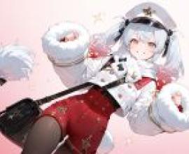 Army Girl，White sailor on pink background.