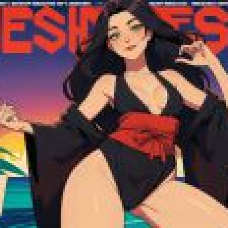 Computer wallpaper， Japanese kimono beauties on Nanyang Beach， anime， artistic seaside: anime style special