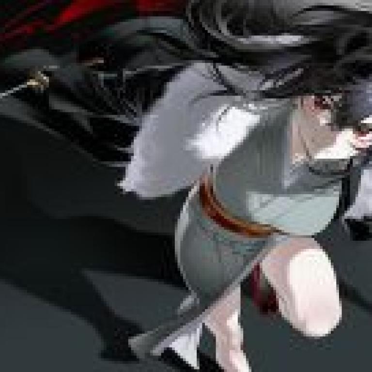 Lonely Warrior，Anime girl wearing white kimono.