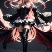krul tepes，Seraph of the End，A woman with pink hair and black boots.