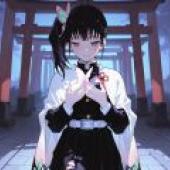 Tsuyuri Kanao，Anime girl with bow in hair.