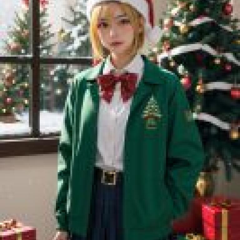 Ijichi Nijika Bocchi the Rock，A girl in Christmas hat and sweater.
