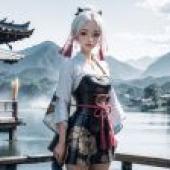 電腦桌布，神里綾華，Kamisato Ayaka，原神，Genshin，真人版，古代美姿賽博武
