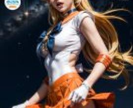 Mobile phone wallpaper， Minako Aino Sailor Venus， realistic， fantasy anime world