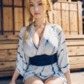 鳴人、綱手、一位身穿白衣的美麗女子。